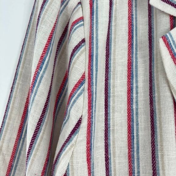 DOLAN | Anthropologie Double-Breasted Linen Stripe Blazer $128 NEW XS Academia - Picture 6 of 11
